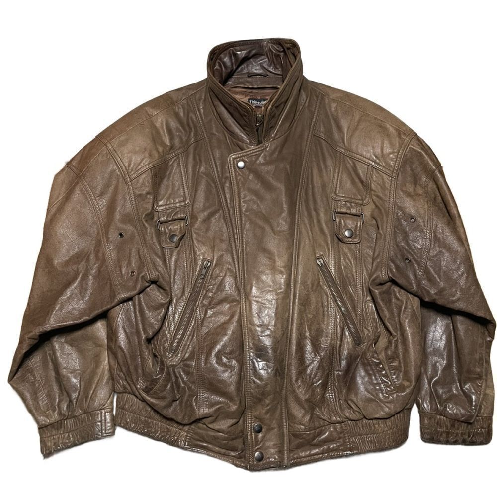 Vintage Adventure Bound Wilson’s 3M Thinsulate Brown Leather Bomber Jacket (1X)